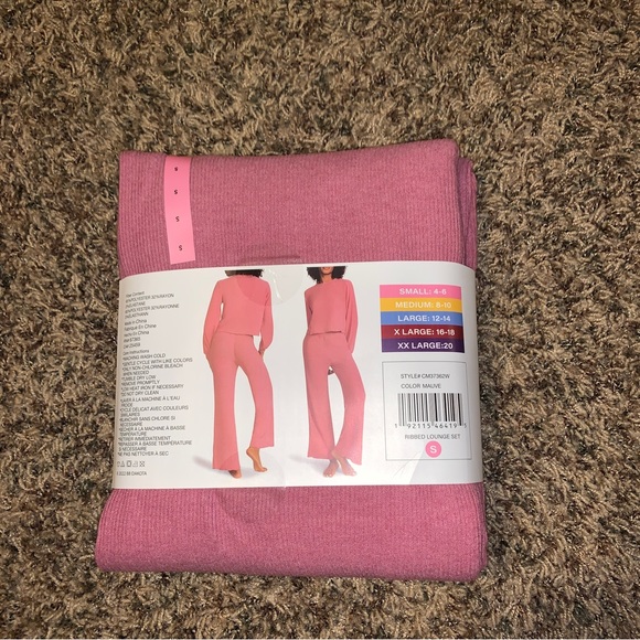 NWT Women's Large Mauve Pink BB DAKOTA Ribbed 2 Piece Lounge Set Stretch Small - Picture 5 of 7